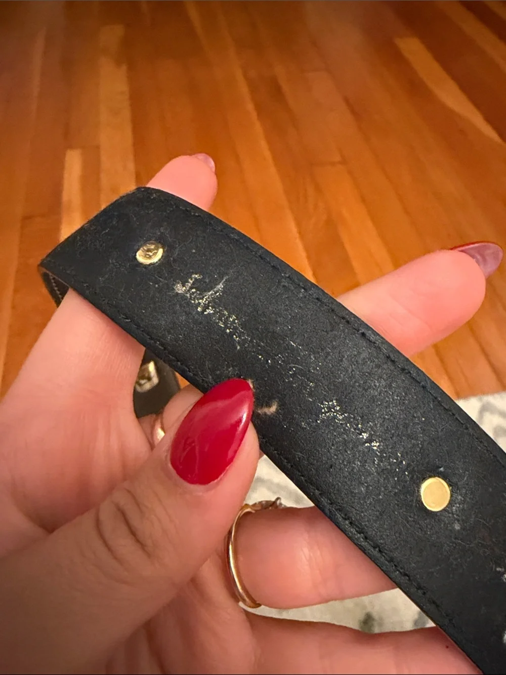 Vintage Ferragamo Green Belt with Studs